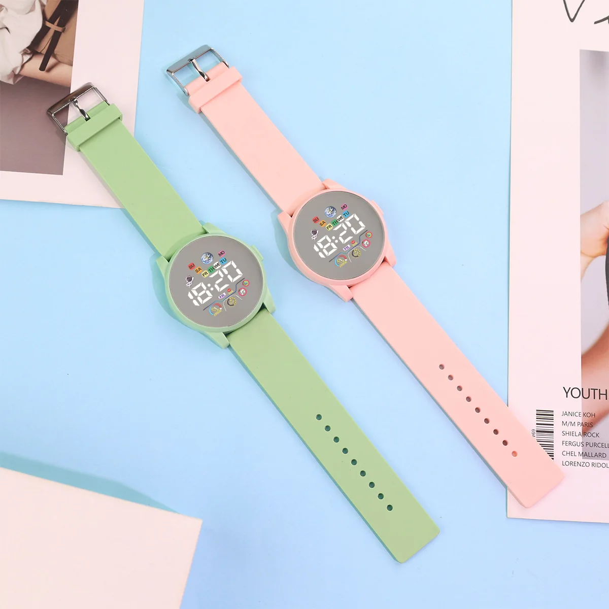 ساعة رقمية عصرية للأطفال للأولاد والبنات ساعة إلكترونية LED ساعة معصم مقاومة للماء رياضية للطلاب والأطفال ساعات بسيطة