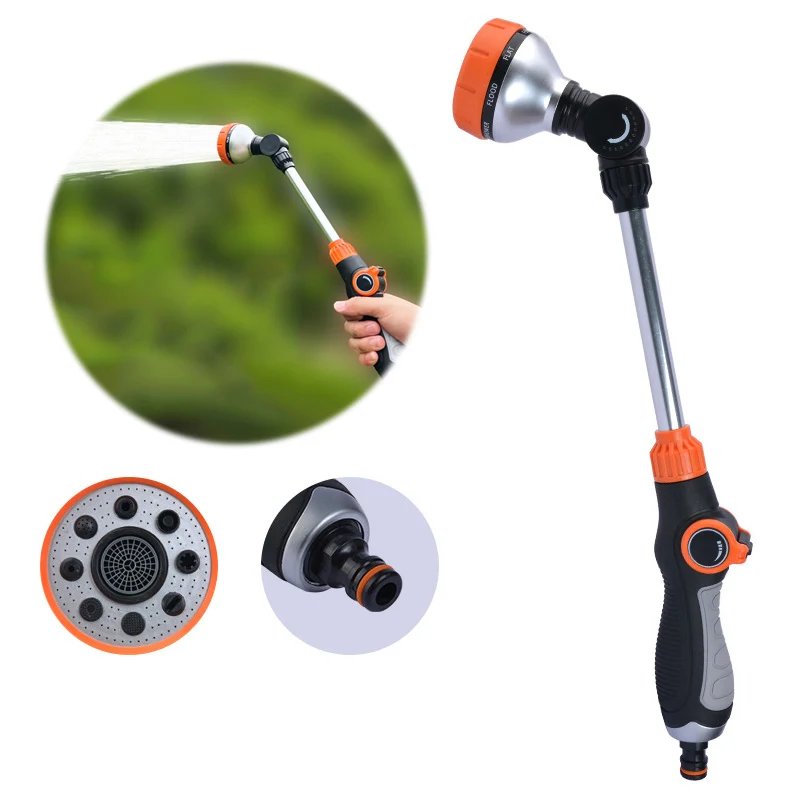 Garden Hose Wand 8 Patterns Multifunction ABS TPR Long Hose Nozzle Sprayer Agriculture Irrigation Plant Lawn Yard Water Je ﻿