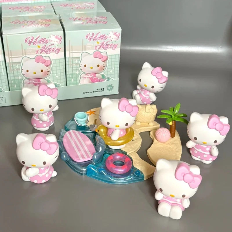 

Sanrio Kitty Heart Stirring Holiday Series слепая коробка милая аниме-фигурка загадочная коробка сумка-сюрприз ПВХ настольный декор игрушки подарок для девочки