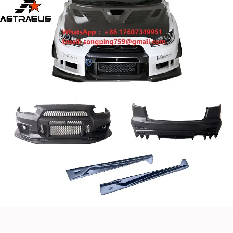 New Vairs Style PP Car Body Kits for Lancer Front and Rear Bumper Update Bumper Guard with Side Skirt