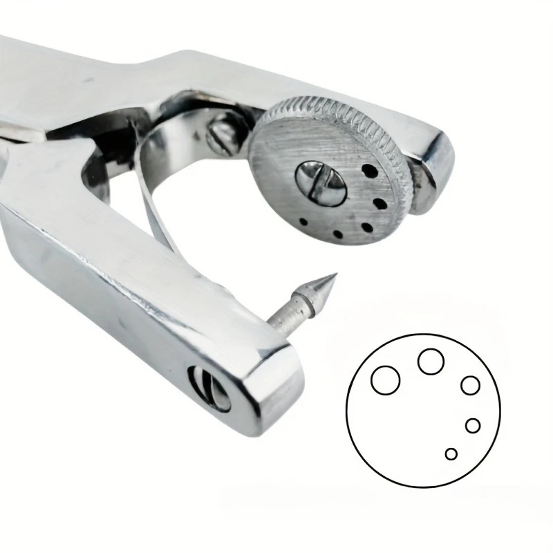 

1 шт. вращающийся перфоратор для ручного шитья кожи, 5 отверстий разных размеров, принадлежности для изготовления ювелирных изделий и инструменты для работы кожи.