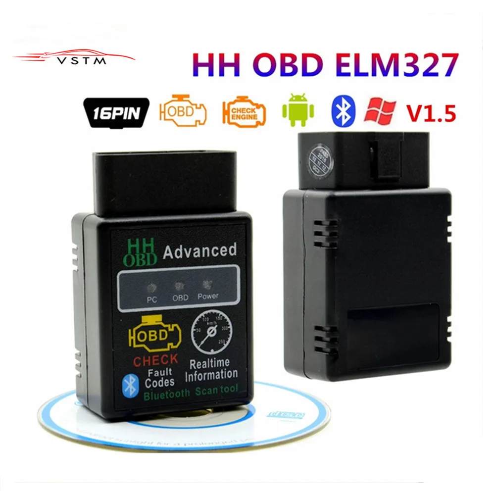 Mini HH Obd ELM327 V2.1V1.5 BT لنظام أندرويد قارئ رمز الكمبيوتر أداة مسح ضوئي تحقق المحرك سوبر ELM 327 Obd2 obdii ماسح ضوئي تشخيصي للسيارة