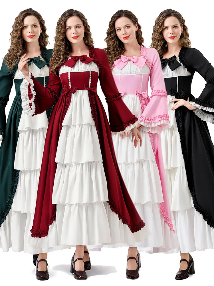 

Ренессансный многоцветный средневековый костюм на Хэллоуин Dr, винтажный костюм богини, одежда из полиэстера, традиционный китайский сле