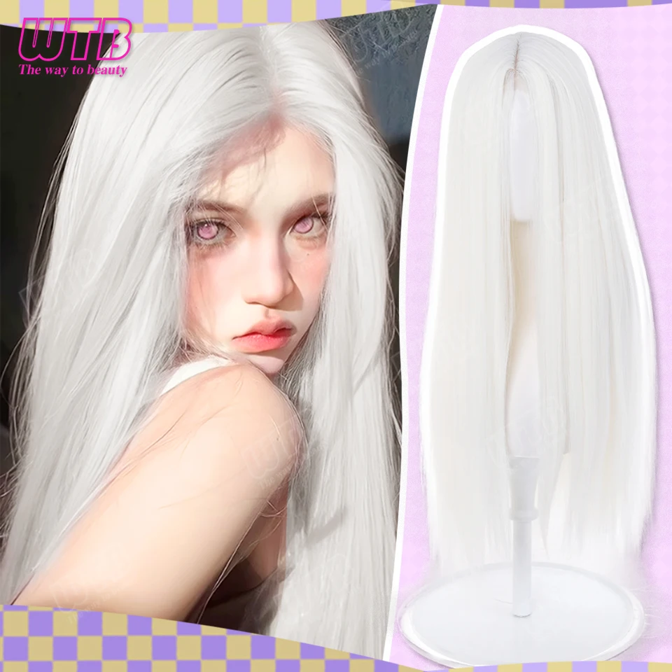 Synthetic Straight Wig with Lace Front - Long Straight Hair Wig Suitable for Women's Festivals Everyday Wear and Role-Playing