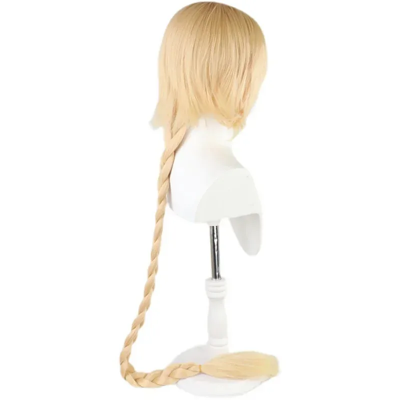 جان دارك شعر مستعار مصير/الطلب الكبير FGO حاكم طويل شقراء شعر مستعار مضفر مصير أبوكريفا تأثيري الشعر الاصطناعية لتكلفة الهالوين GF