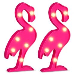 플라밍고 LED 라이트 플라밍고 핑크 나이트 램프 배터리 구동 플라밍고 테이블 조명 홈 벽 어린이 방 생일 파티