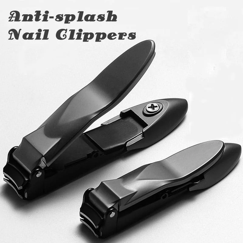 Multifunctional Nail Clippers Anti-splash Large Stainless Steel Black Trimmer Tools Nail Toenail Cutter Nail Professional