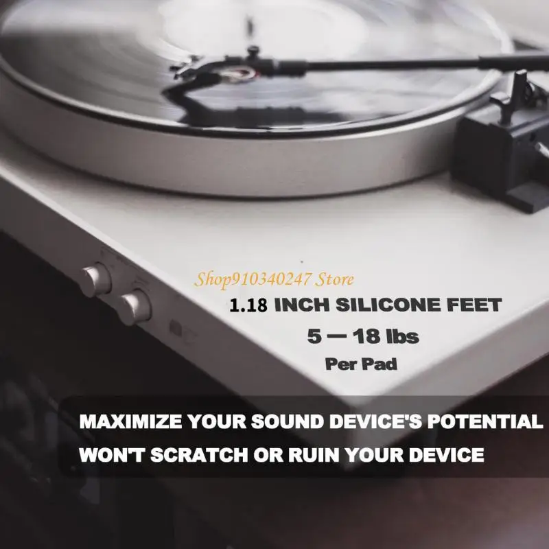 Q22A 4pc 30mm Silicone Vibration Dampening Feet Pad For Speaker Amplifiers Rack Mount