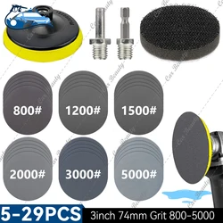 Dry / Wet Sanding Sheet Paper For Headlight Restoration Scratch Remove Car Detailing Product Round Sandpaper Disc Grit 800-5000