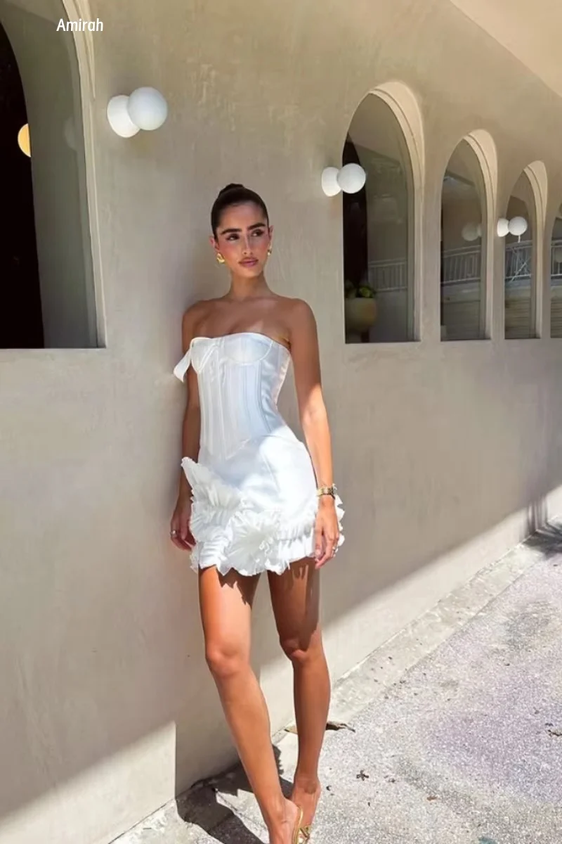 Amirah فساتين أنيقة مكشوفة الكتف للحفلات الراقصة على شكل قلب فساتين سهرة نسائية فاخرة أنيقة للحفلات مصنوعة حسب الطلب