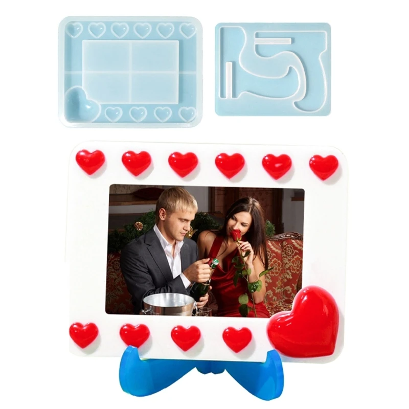 Heart Photo Frame Molds Picture Frame Molds Silicone Moulds Clay Mold Table Decoration Hand-Making Supplies for Photo Y08E