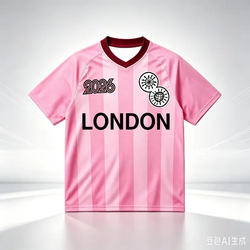 Pink Striped V Neck Soccer Jersey 2026 New Together Graphic Football Shirt Casual Streetwear Unisex Breathable Sports Tee