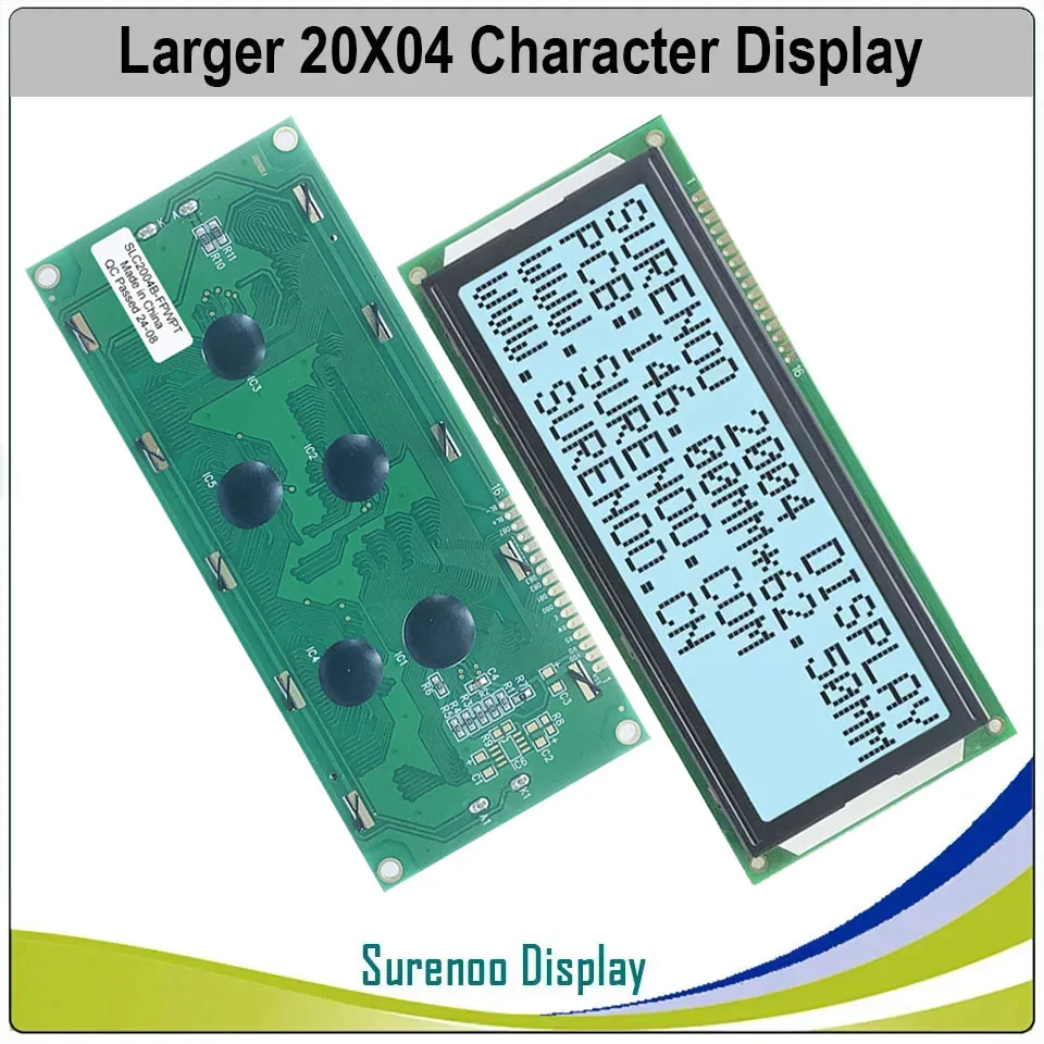 Surenoo 204 20X4 2004 Larger Character LCD Module Display Screen LCM English Japanese Blue Yellow Green