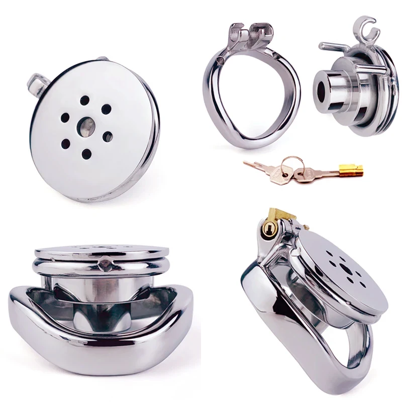 New Upgrade Sissy Inverted Chastity Cage And Plug Flat Negative Small Cock Cages With Tube 정조대 Cockring Sextoys For Men Gay 18+