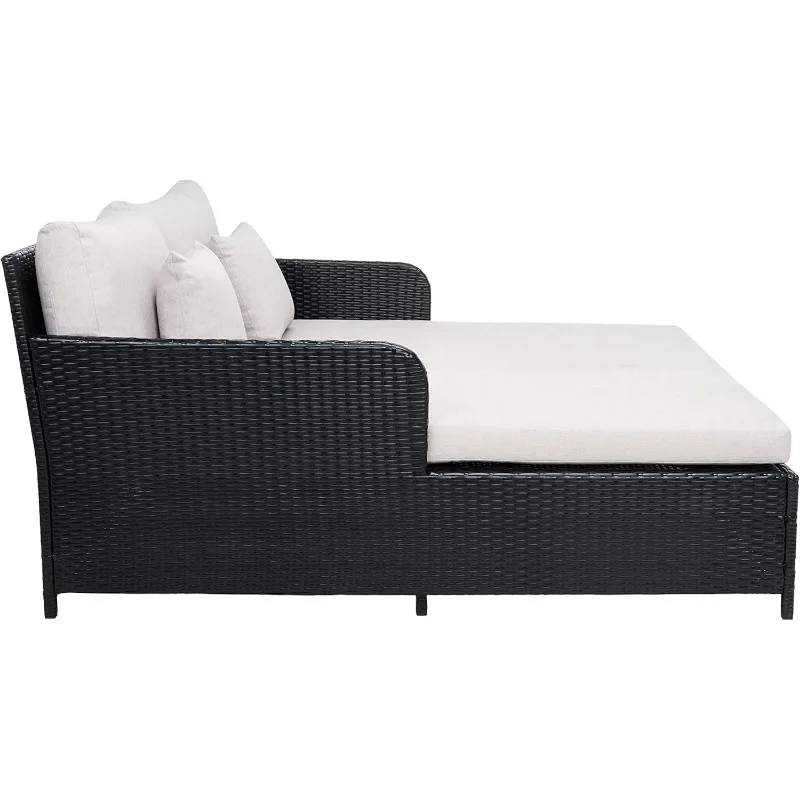 Outdoor Collection PAT7500 Daybed, Black/Light Grey