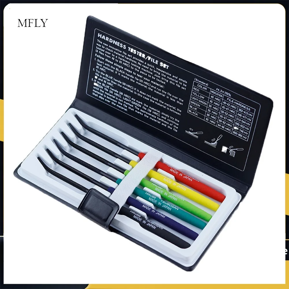 6Pcs Hardness Tester Checker File HRC40-HRC65 Set Locksmith Tool