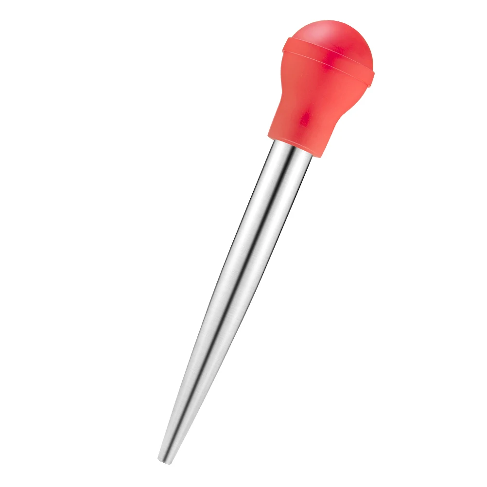 

Stainless Steel Silicone Baster Set Kitchen Oil Dropper Seasoning Pump Meat Injector BBQ Tools Juicy Roasts Marinade Sauce