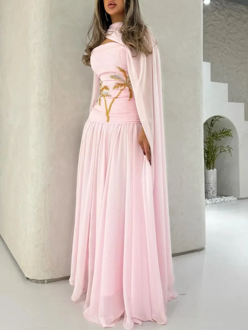 

Eid Women Dubai Party Dress Abaya Jalabiya Ramadan Vestidos Largos Beading Chiffon Dresses Arab Long Robe Morocco Kaftan 2026