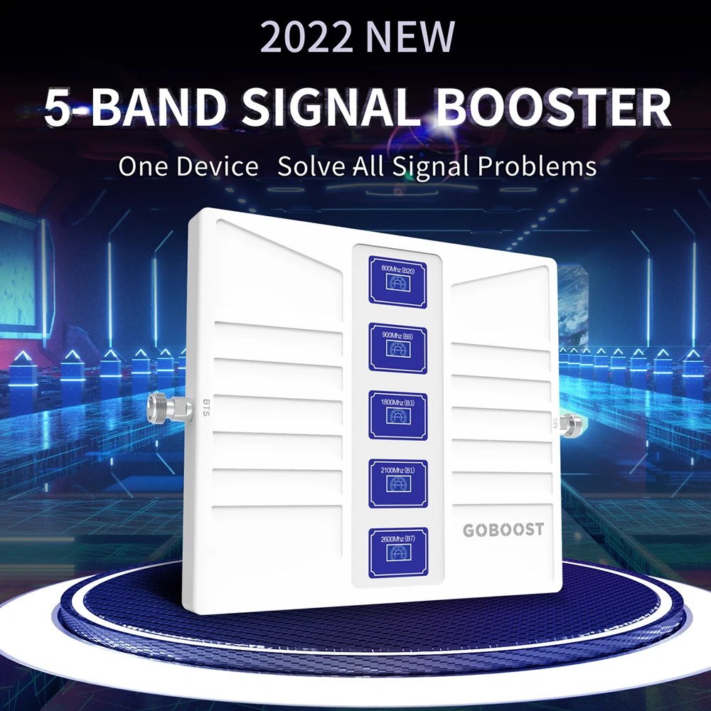 Imagem -03 - Goboost Faixa Impulsionador de Sinal para o Carro 70db Alto Ganho 2g Mais 3g 4g Amplificador Celular 700 800 1800 2100 2600 Mhz Kit Repetidor Rede