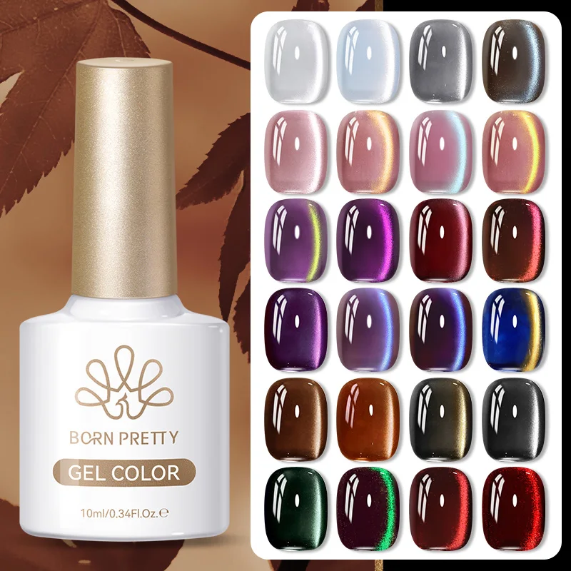 BORN PRETTY 6pcs Autumn Winter Glitter Cat Magnetic Gel Nail Polish Set Crystal Soak Off All For Manicure Nail Supplies Nail Art