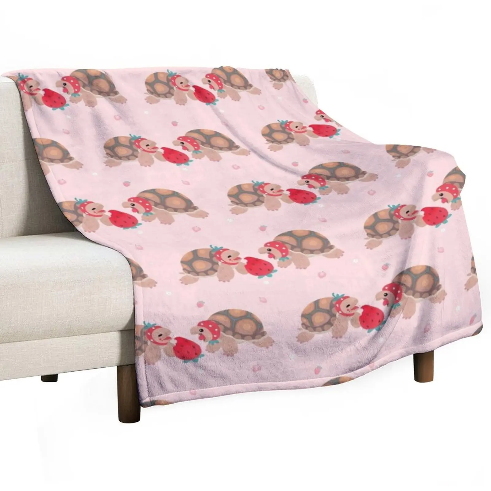 

Tortoises love strawberries Throw Blanket Hairys Sofa Luxury Thicken Hairy Blankets