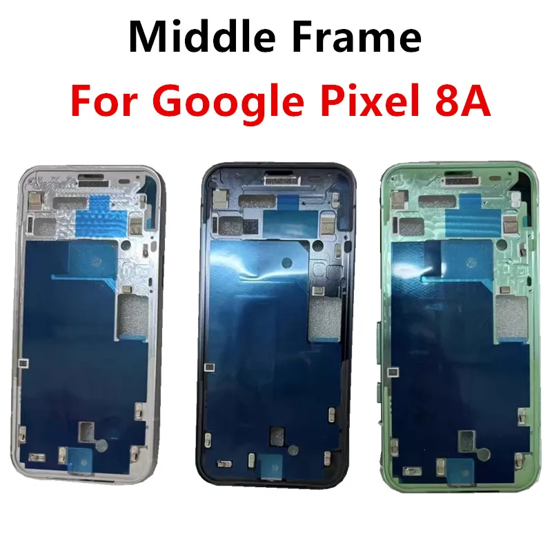 Bingkai tengah Pixel8A 8A untuk Google Pixel 8A papan perumahan LCD pelat muka suku cadang pengganti Bezel telepon perbaikan