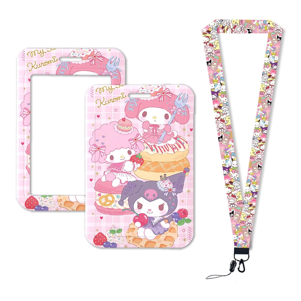 U Hello Kitty Sanrio Lanyards para meninas, alça de pescoço, ID Badge Holder, colhedores adoráveis, chaveiros, acessórios, presentes para crianças