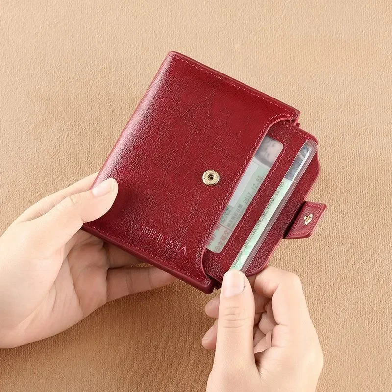 أزياء خمر تتفاعل حجب المرأة المحفظة جلد طبيعي أضعاف سستة المحفظة حامل بطاقة الائتمان محفظة نسائية للعملات المعدنية المحفظة للنساء