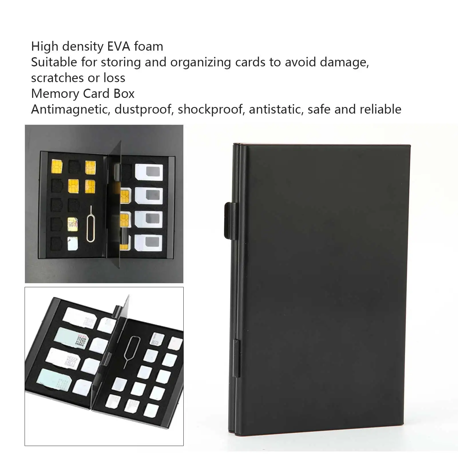 Memory Card Organization SIM Card Case Antimagnetic Dustproof Shockproof Portable Storage Cards Storage Box SIM Card Container