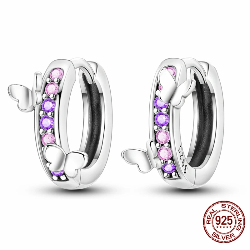 

High-quality S925 sterling silver earrings, purple earrings for women, anniversary and wedding jewelry gifts.