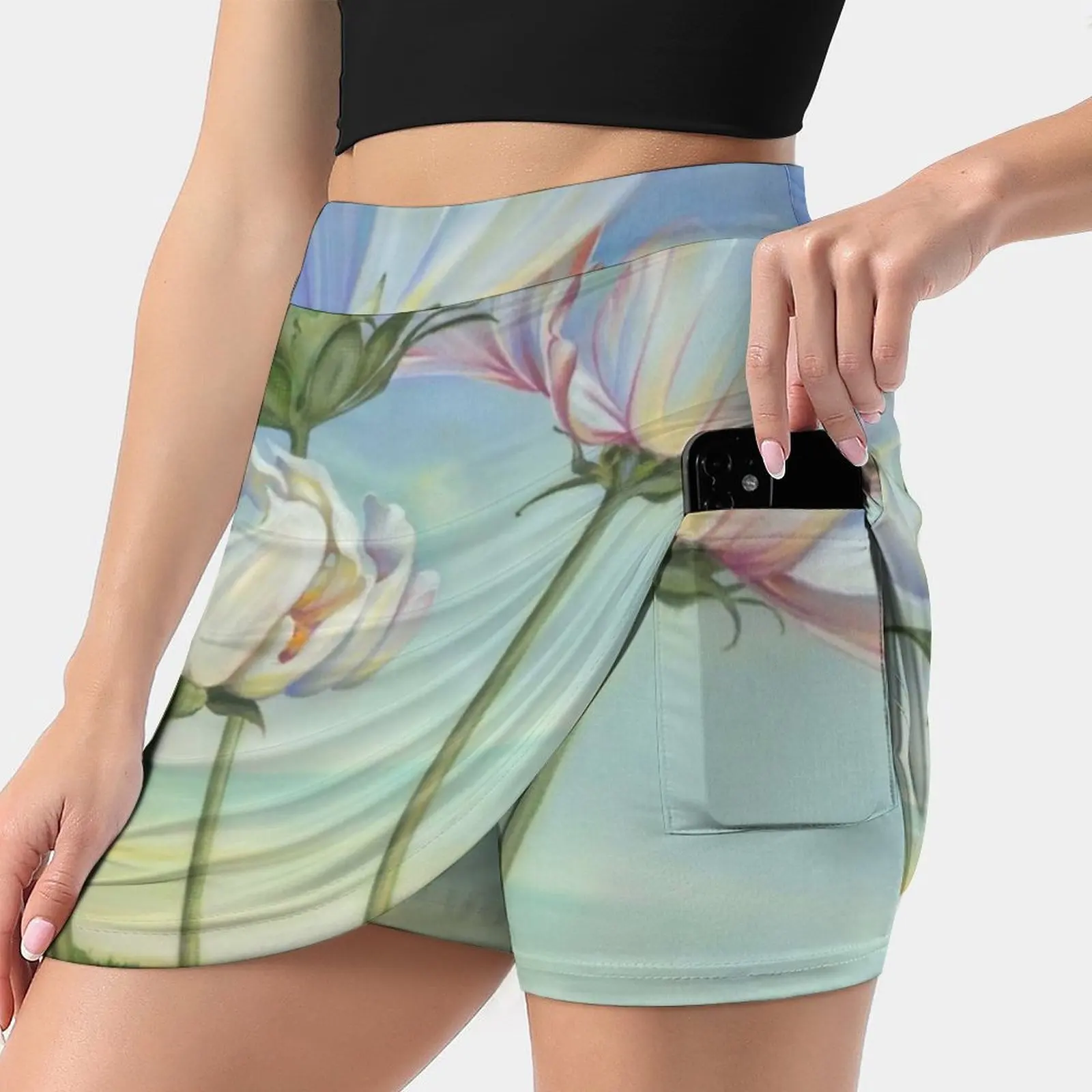 In The Half-Shadow Of Wild Flowers Women's skirt Sport Skort Skirt With Pocket Fashion Korean Style Skirt 4Xl Skirts Landscape