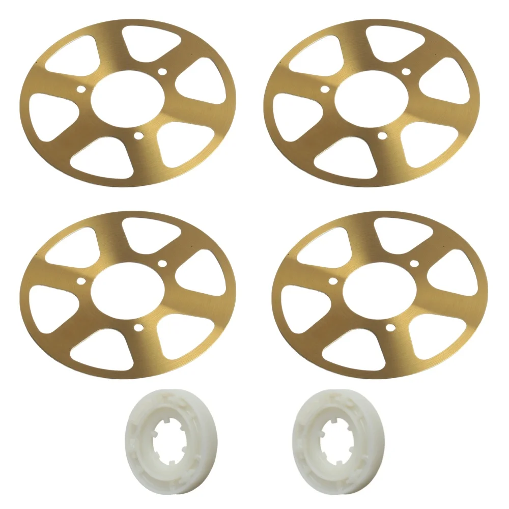 Making Reel To Reel Cassette Kit  6 Window Reel Metal (Aluminum) Diameter 42mm (Pack of 4 Reels + 2 Wheel)