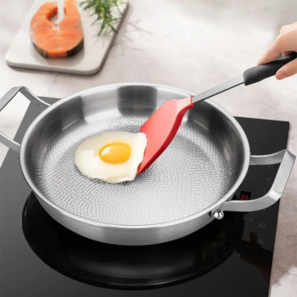 Cookware Titanium Alloy Double Ear Frying Pan Non-stick Hammer Pattern Cooking Pan Uncoated Flat Bottomed Saucepan Kitchen