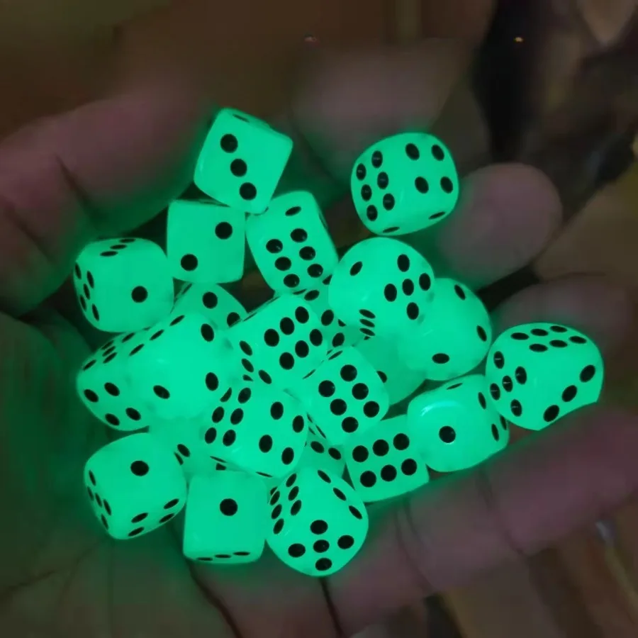 

10PCS Glow Dice Rounded Corner Luminous Dice Game Pieces for Party & Travel