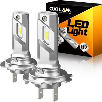 OXILAM Super brillante 2 uds H7 bombilla de faro LED sin ventilador Ultra fuerte H7 CSP faro LED delgado para VW Golf 7 mk6 Jetta Sharan Polo