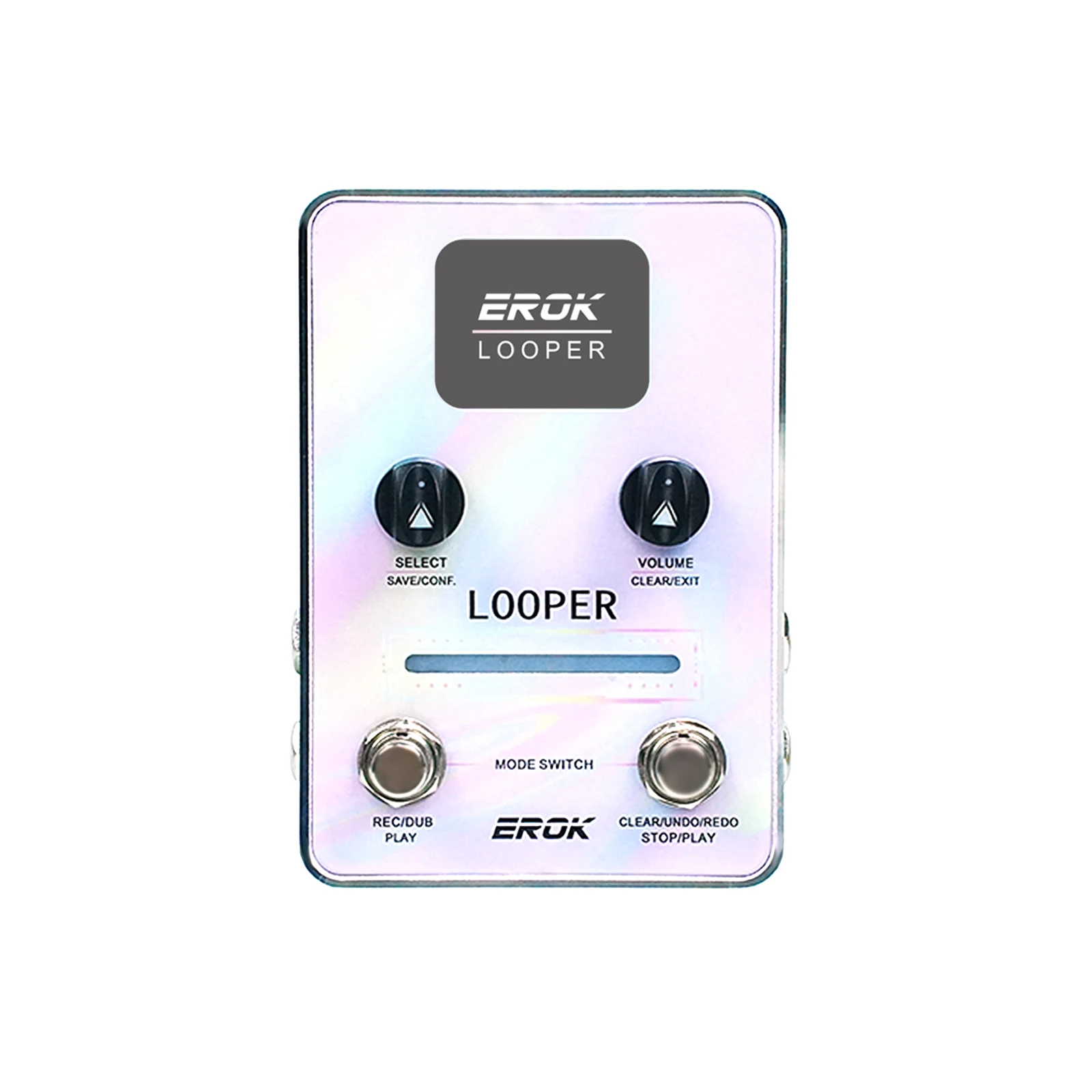 EROK Looper Pedal 40 Slots Total 160 Mins Recording Stereo Loop Pedal with Screen for Guitar/Bass Support USB Data LED Light