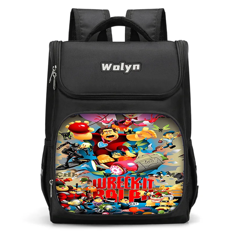 

Wreck-It Ralphs Large Child Backpack Boy Girls School Bag For Men Women Traveling Backpack Durable and Multi Compartmen