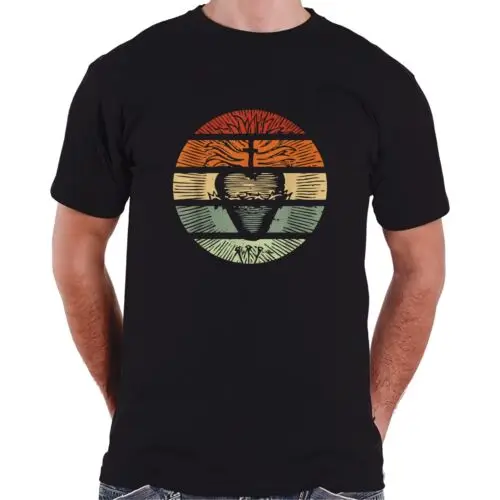 Sacred Heart of Jesus Christ Retro Design Gift Idea T-Shirt S-3XL
