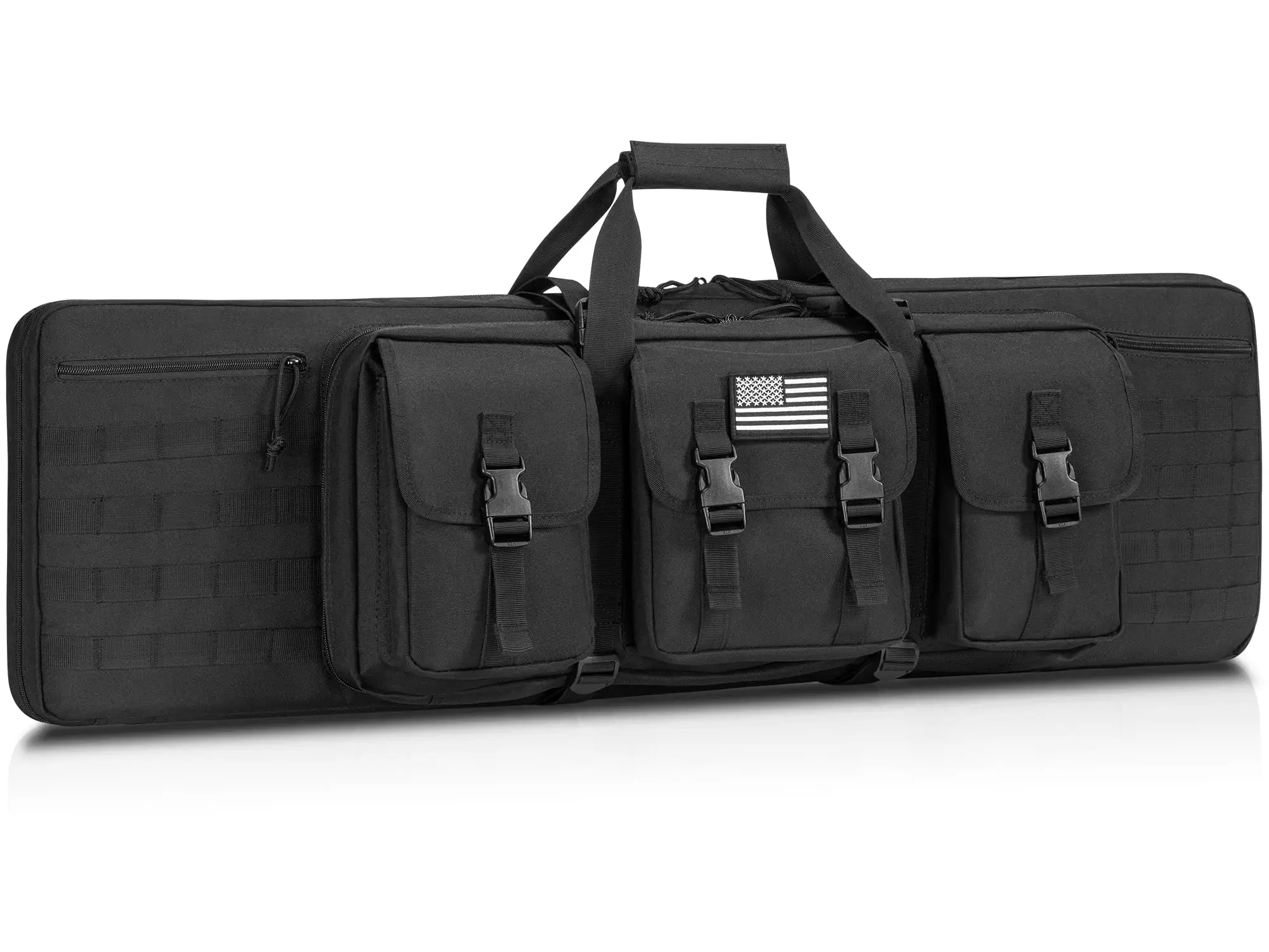 42 Double Soft Rifle Case Tactical Long Gun Bag Storage Transportation Backpack Outdoor Hunting Shooting Range Black