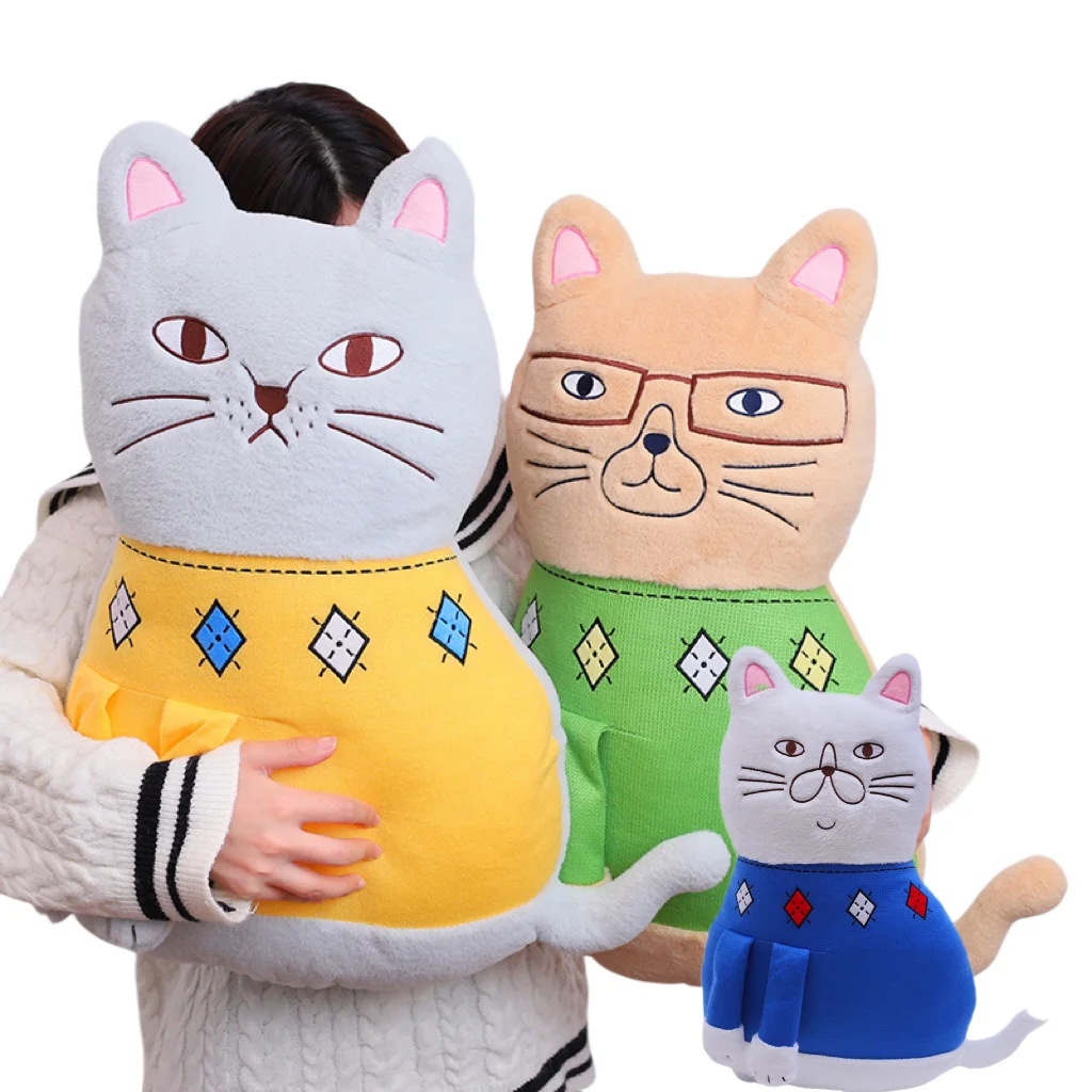 

60cm New Cartoon Cat Plush Toys Embroidered Japanese Doll Pillow Embroidery Super Soft Ornaments Kids Girls Birthday Presents