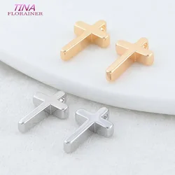 8.5*13MM 14K Gold Color Brass Cross Charms Pendants Jewelry Making Supplies Diy Necklaces Bracelet Findings Accessories