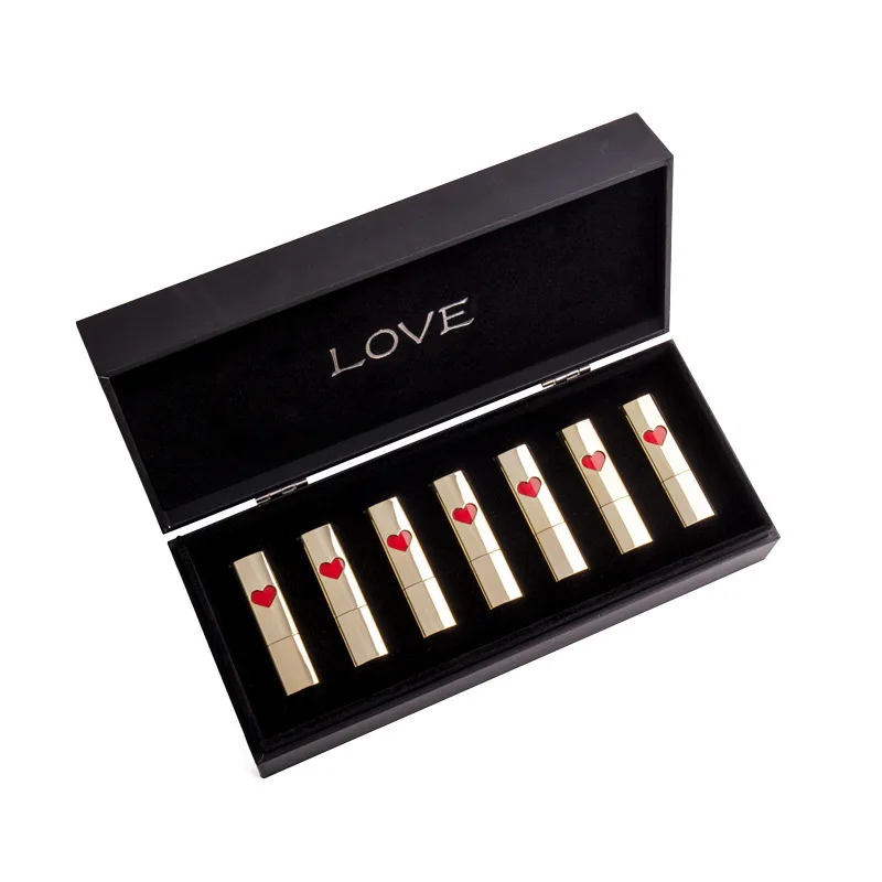 Matte Lipstick Gift Box Set Waterproof Make Up Long Lasting Lip Stick Red Velvet Nude Lipsticks Woman Cosmetics 7 Color