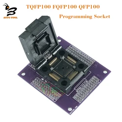 TQFP100 FQFP100 QFP100 Programming Socket QFP-100-0.5-01 Pitch 0.5mm IC Test Burning Socket SMT32 Microcontroller MCU flip