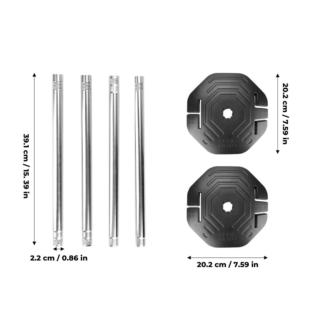 Stütz stangen für Boots abdeckungen Edelstahls tangens ystem mit höhen verstellbarem Gurtband 39cm für Boots abdeckungen verhindern Wasser