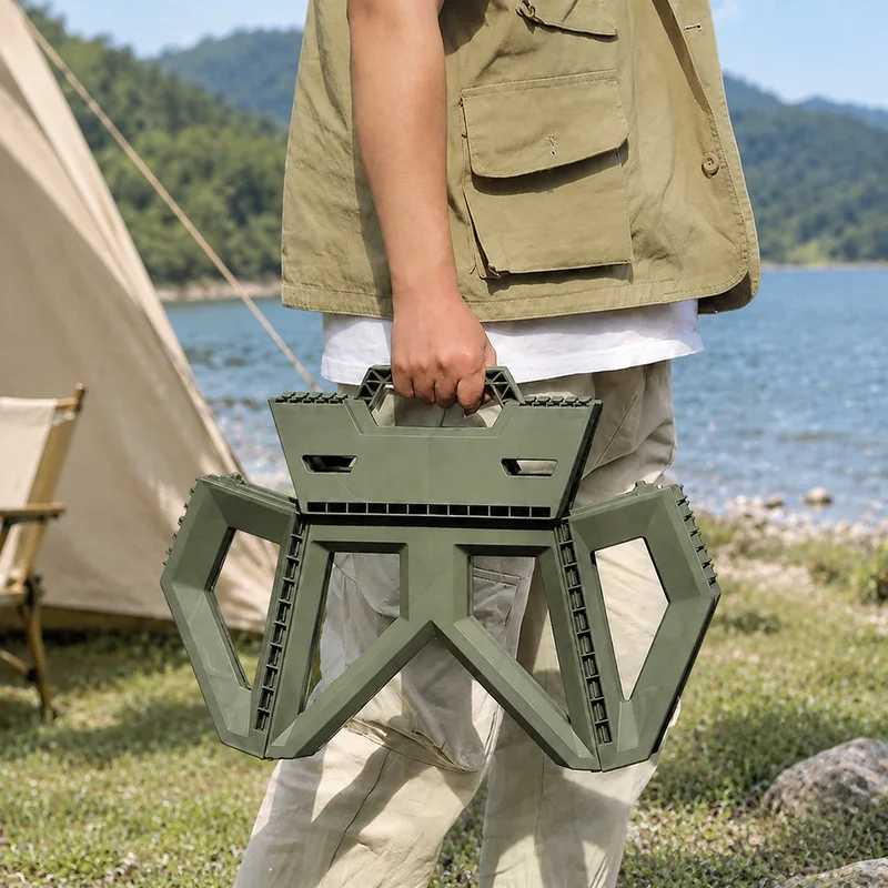 Portable Outdoor Folding Seat for Fishing, Camping, and Beach - Durable, Lightweight, and Strong Stool