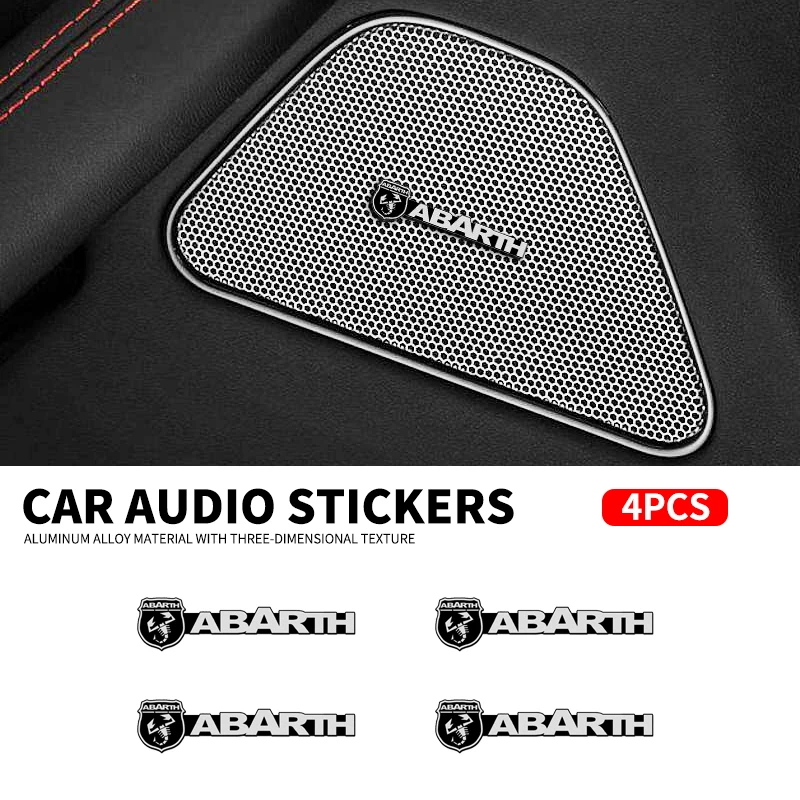 2/4Pcs 3D Aluminum Car Audio Stereo Speaker Badge Emblem Sticker For Abarth BMW Mercedes Benz Audi Mazda Opel Nissan Skoda