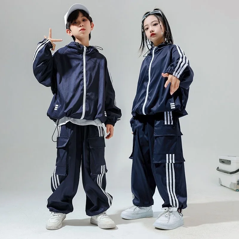شارع الرقص أعلى السراويل أداء الفتيات الفتيان ملابس الجاز تظهر ارتداء المراحل الحضرية K-pop الملابس اللباس البدلة