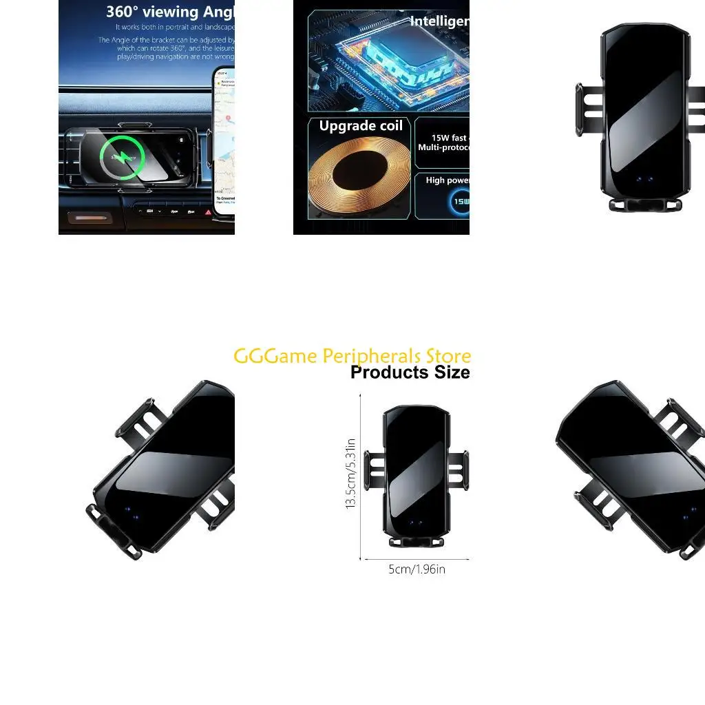 

U55B Подставка для быстрой зарядки Магнитная подставка для телефона Автомобильная док-станция для телефона 15 Вт Беспроводная