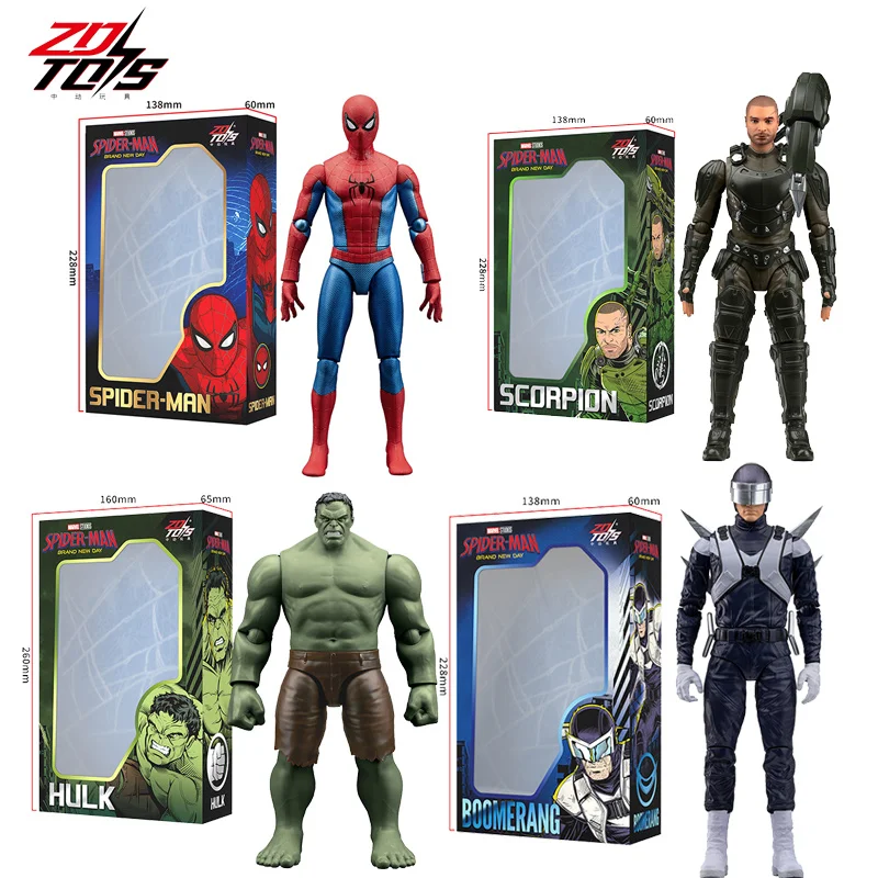 Figura de acción original de ZD Toys, 17,8 cm, Spider Hulk Scorpion Boomerang, modelo coleccionable con articulaciones móviles, ideal como regalo para adultos y fans.