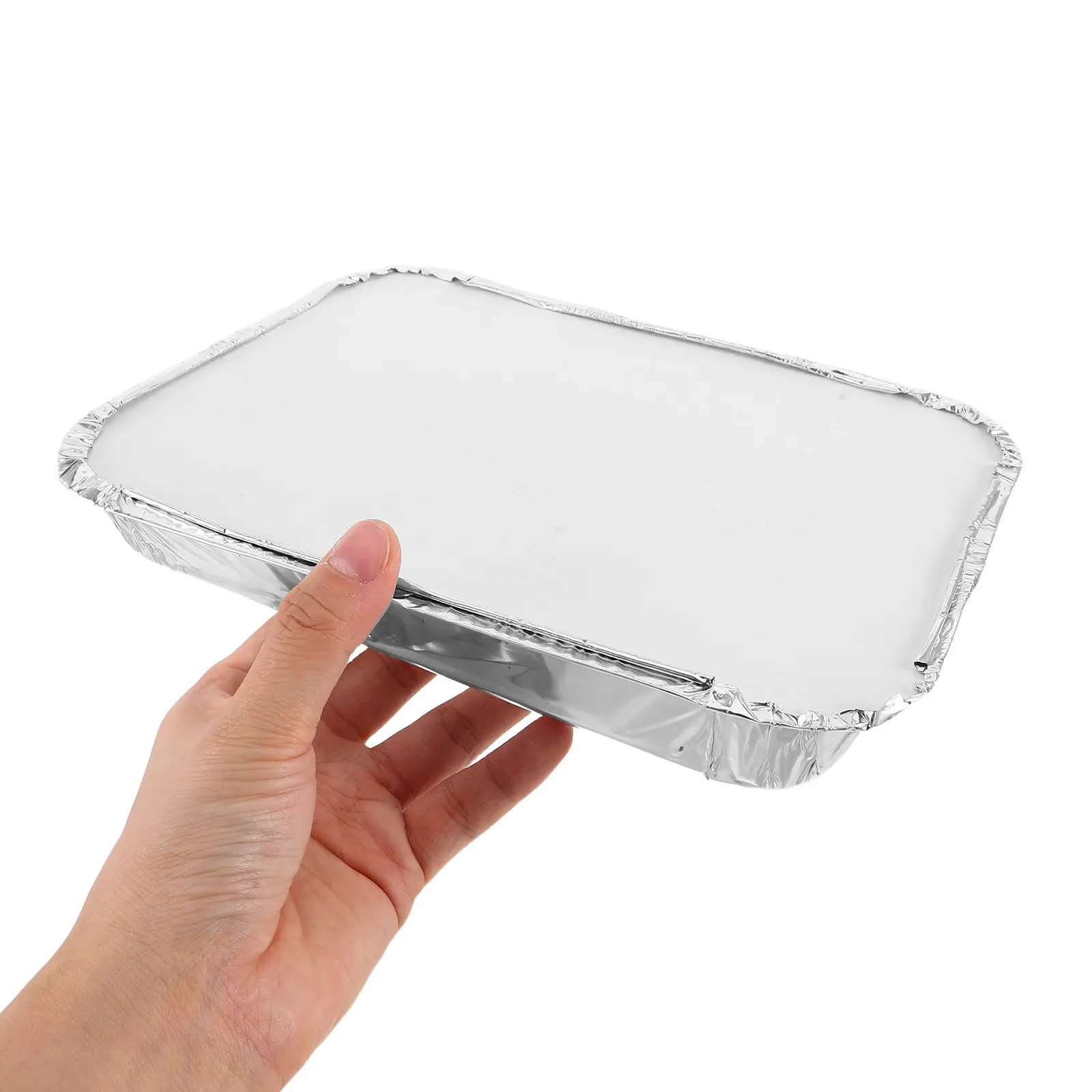 

20Pcs Aluminum Foil Trays with Lids 9.1x7.1x1.2in 3 Compartment Rectangular Food Container for Meal Prep Catering Takeout Fast